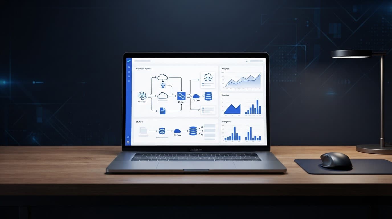 Laptop with Microsoft Power BI dashboard