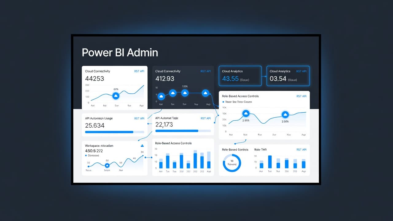 An enterprise dashboard displaying cloud analytics and admin metrics.
