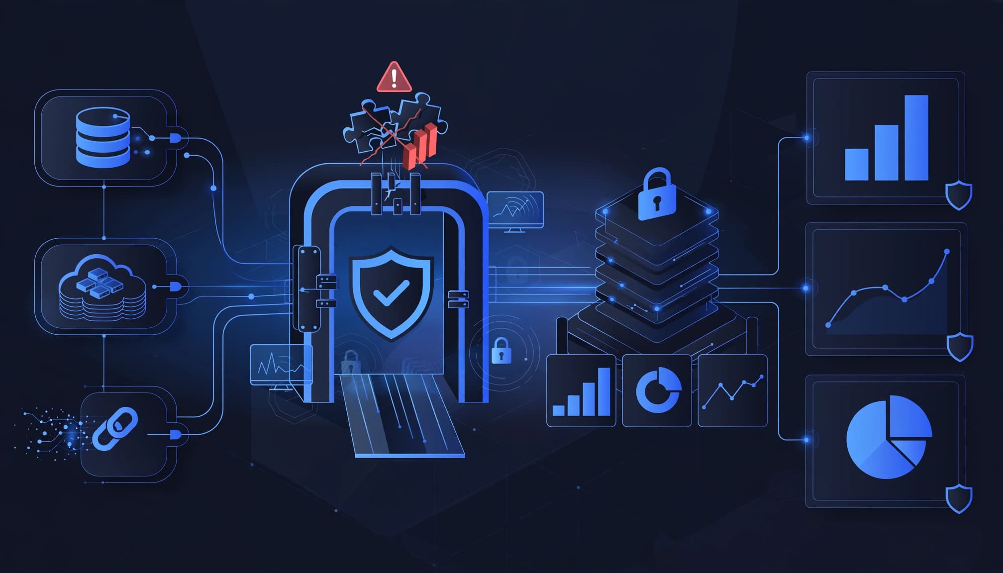 A validation gate protects executive reports from an incompatible data change.