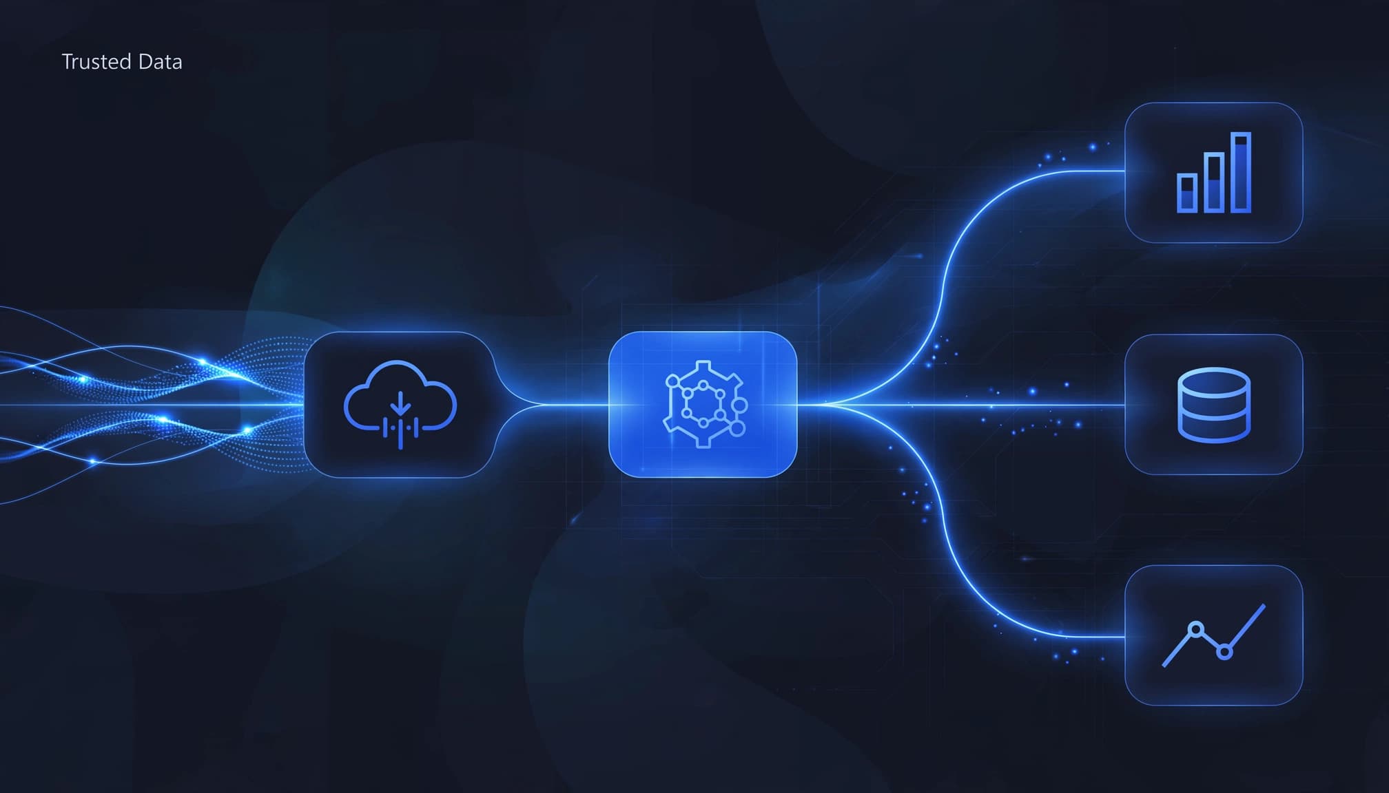 A technical data path diagram on a dark background with the text